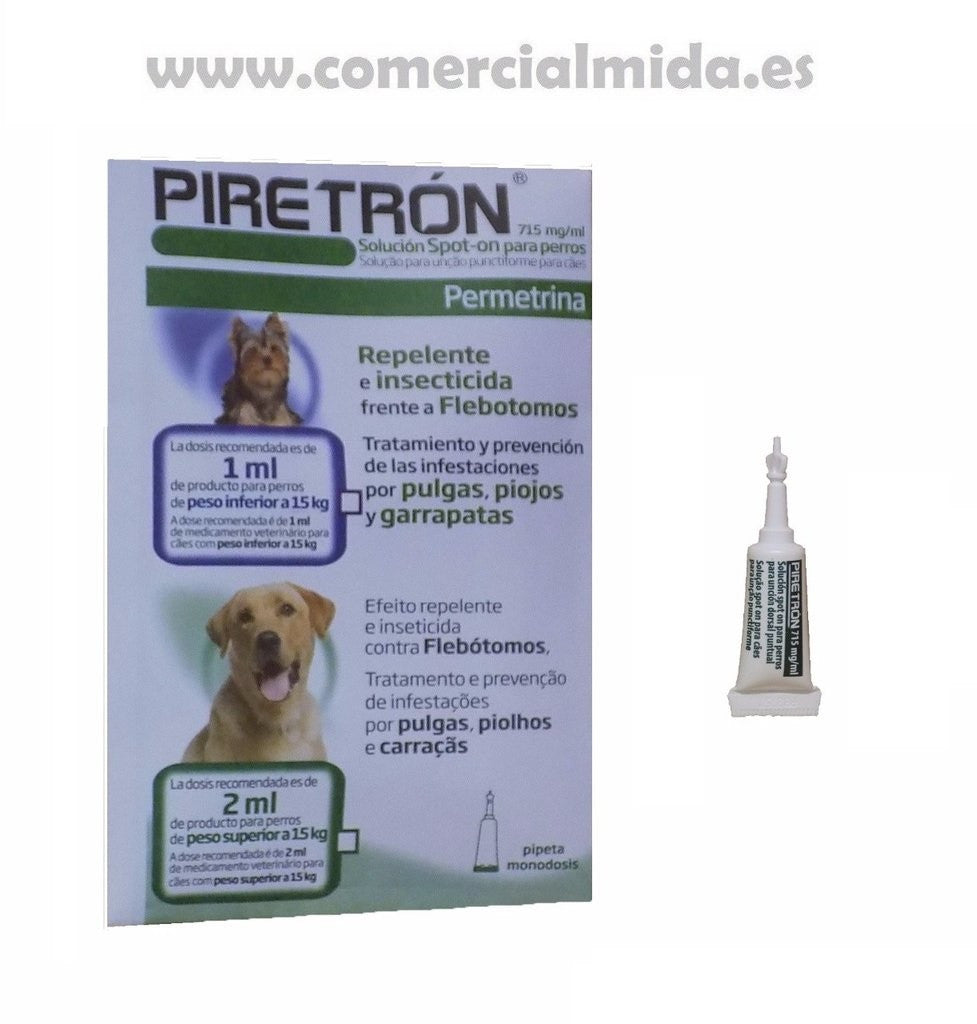 1 pipeta PIRETRON perros +15 Kg