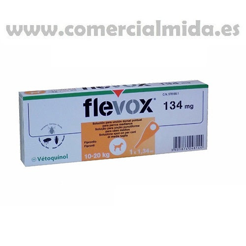 Pipetas FLEVOX para perros 10-20 Kg anti pulgas y garrapatas. 1 Pipeta