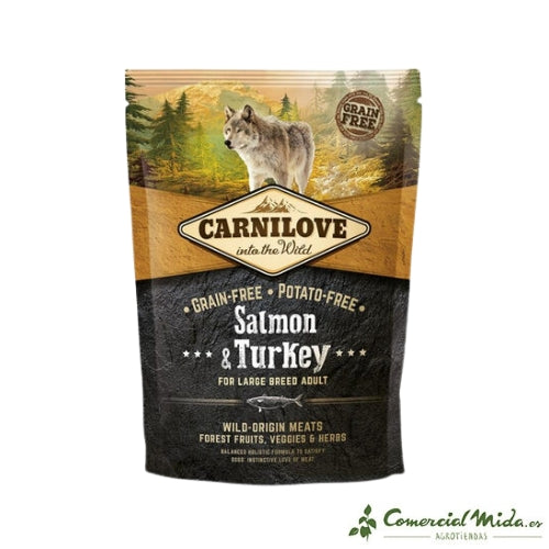 CARNILOVE CANINE ADULT LARGE SALMON PAVO 1,5kg