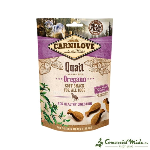 CARNILOVE CANINE SNACK SEMI HUMEDO CODORNIZ OREGANO