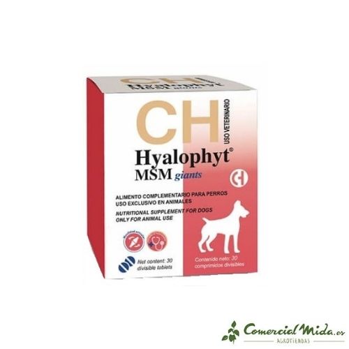 Hyalophyt MSM Giants Chemical Iberica condroprotector para perros gigantes 30 comprimidos