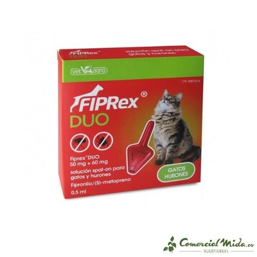 Fiprex Duo pipeta antiparasitaria para gatos y hurones
