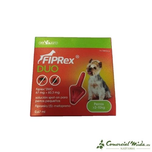Fiprex Duo S pipeta antiparasitaria para perros pequeños (2-10Kg)