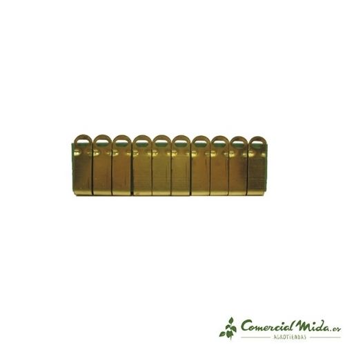 Pack 10 unidades de marca de metal con enganche ovalado 40x12 mm de Insprovet