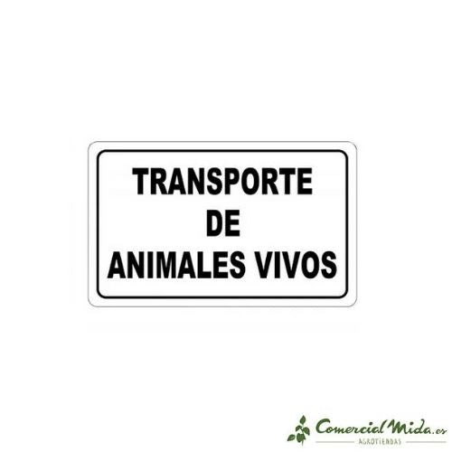 Placa de señalización Transporte de animales vivos de Insprovet