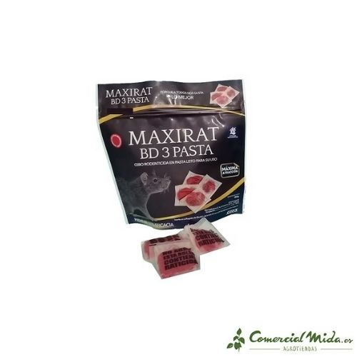 Raticida Maxirat BD-3 cebo en pasta fresca. Bolsa 150 gr.