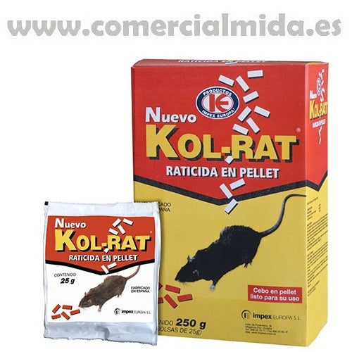 Raticida en pellet KOL-RAT 250g contra ratas y ratones