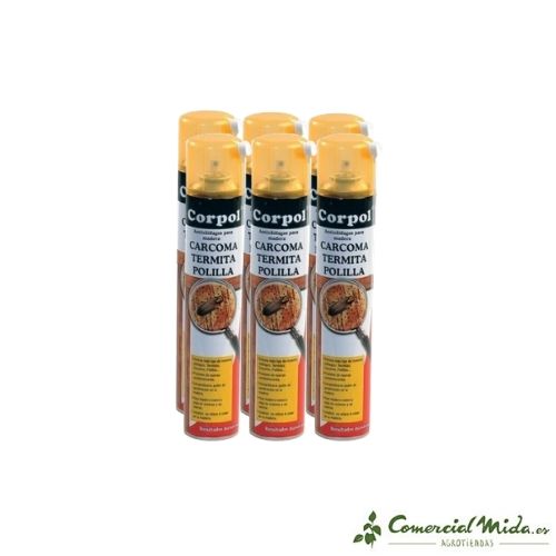 Spray CORPOL 500ml tratamiento para madera anti carcoma, termita y polilla pack 6 de 6 unidades